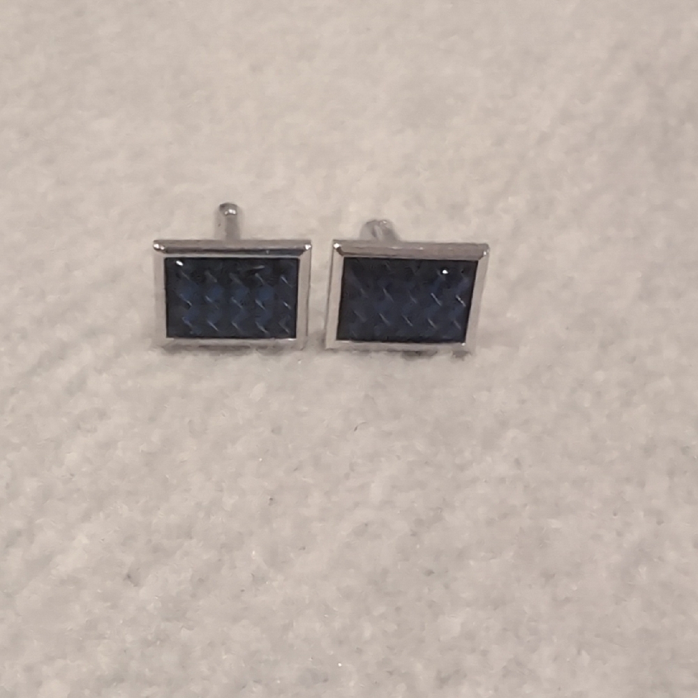 Silver and Blue Cufflinks